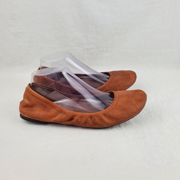 Lucky brand Emmie Tan leather flat shoes - Picture 1 of 11
